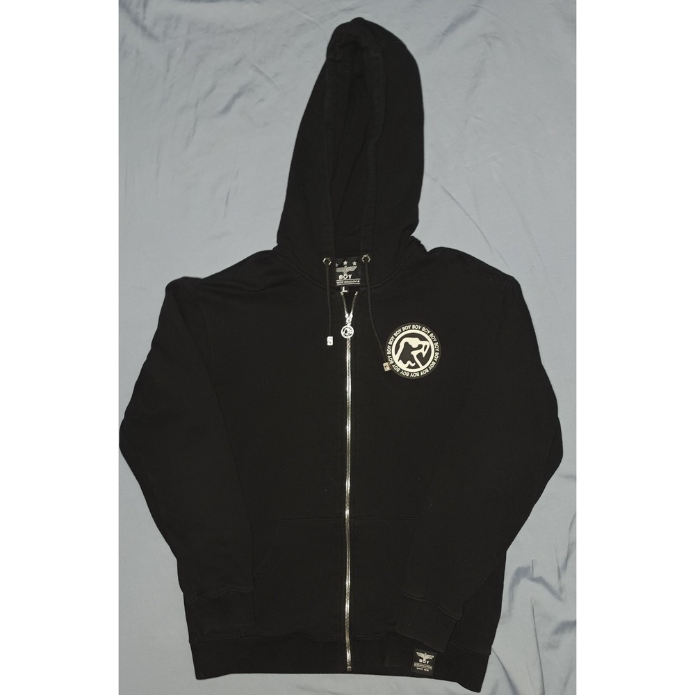 BOY LONDON Hoodie Full Zip Jacket Sweatshirt Black Size‎ Large